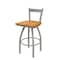 Holland Bar Stool Co 30" Low Back Swivel Bar Stool, Nickel Finish, Med Maple Seat 82130ANMedMpl - alternate 1